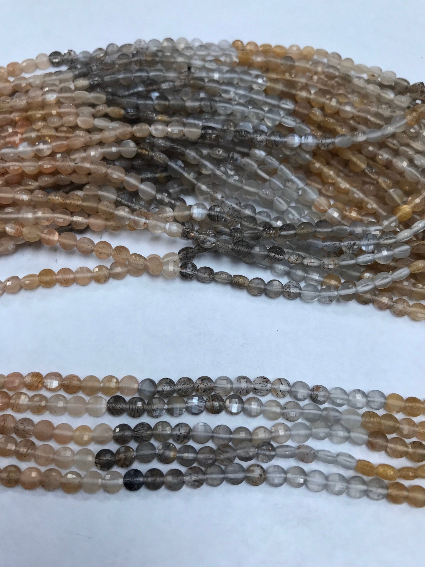 Multi Colour Moonstone Beads Faceted Coin,Natural Moonstone