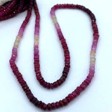 Load image into Gallery viewer, Ruby Beads Faceted Rondelles, 3 to 4 mm Hand Faceted Rondelles 16&quot; Bead Strand, Ruby Beads
