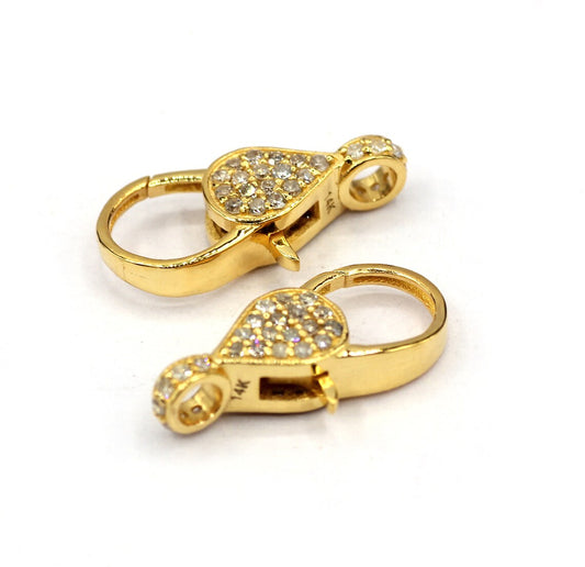 14K Gold Diamond Clasps .14K Gold Diamond Clasps, Genuine handmade pave diamond Clasps .