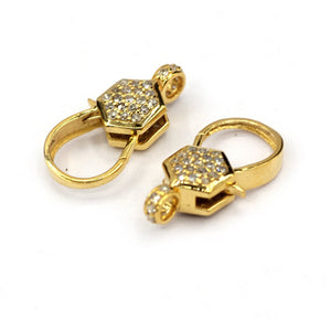 14K Gold Diamond Clasps .14K Gold Diamond Clasps, Genuine handmade pave diamond Clasps .